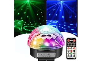 Wonsung Disco Lights Disco Ball Sound Activated Party Lights Bluetooth Speaker 7 Modes Stage Par Light Home Room Parties Decorations Christmas Karaoke Bar Club Show