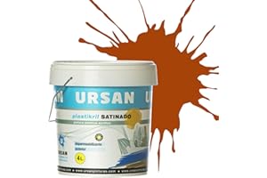 U URSAN Ursan - Plastikril Satinado | Pintura Exterior Satinada - Pintura Impermeabilizante- Indicada para Fachadas con Alta Resistencia a Agentes Atmosféricos - ROJO TEJA 4L