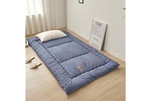 YOUGANG Japanische Bodenmatratze, Futon-Matratze für Tatami-Schlafsaal, extra dick, faltbar, aufrollbar, gepolstert, atmungsaktiv, Bodenliege, Gästebett (Blau, 100 x 200 cm)