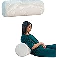 The White Willow Memory Foam Bolster Pillow-Side Pillow for Sleeping-Round Pillow for Diwan, Bed & Sofa-Decorative Round Cushion-Between Legs Pillow-Round Pillow for Back & Neck Support-Soft-King