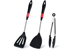 UPGROW Ensemble de 2 Spatules avec Clips alimentaires, en Silicone Alimentaire, résistance à chaleur, Lave-Vaisselle Lavable, Set D’Ustensiles de Cuisine, Set de Fournitures de Cuisine