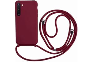 MEVIS MEIVS Funda Compatible con Samsung Galaxy Note 10, Ajustable Collar Correa de Cuello CordónCarcasa de Silicona- Rojo