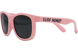 SURF MONKEY Lunettes de soleil POLARISÉES Garçon/Fille | UV400 Protection 100% UVA et UVB Sûr | Sans BPA | 3-12 ans