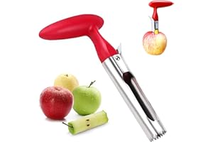 DRAGONX2 Togli Torsolo Mela Togli Torsolo Di Mela O Pera In Acciaio Inox Lama Seghettata In Acciaio Inossidabile Per Snocciolatore Da Cucina, Strumento Cavo, Snocciolatore Di Frutta, Rosso