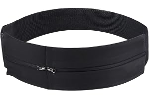 QUEERELELE Löpbä för kvinnor och män, löpning, mobiltelefonficka, för nycklar, telefon och pengar, för fitness, sport, cykling, resor och utomhusaktiviteter, Svart, 1