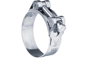 BK-POWERTCS (25 – 27 mm) 1 x GBS W1 acero galvanizado, perno articulado, abrazaderas de manguera, abrazaderas de mordaza (abrazadera universal de escape, abrazadera de tubo de escape) (25-27 mm ancho de banda 18