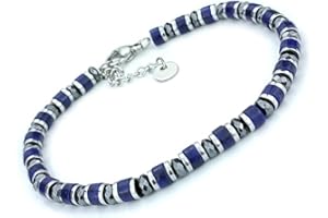 SAGA GIOIELLI® Bracciale Uomo Rondelle Colorate Acciaio