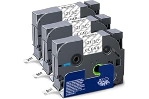 Xemax Compatibile Nastro 9mm x 8m Sostituzione per Brother PT Tze-121 Tz-121 Nero su Transparent Laminato Cassette per PT-H105 PT-D210VP PT-H101C PT-1010 PT-P750W PT-E110 PT-1000 PT-D450, 3 Pacco