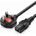 2PCS - Desktop Power Cable 250V 13A Monitor Power Cord 3 Pin UK Main Leads Universal AC Power Cord Replacement for PC Computer Printer LED LCD Smart TVs (1.5M / 3FT)