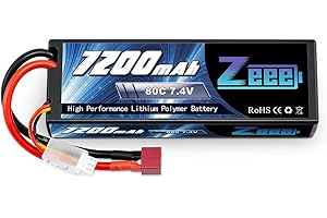 Zeee 2s lipo Batterie 7200mAh 7,4V 80C RC Batterie, avec connecteur Deans T Fiche, pour RC Evader BX Auto Car Truck LKW Truggy RC Hobby