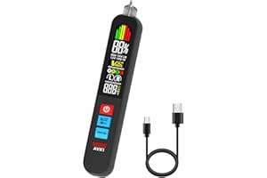 BSIDE AVX1 Cercafase Senza Contatto Intelligente Rilevatore di Tensione con Doppia Sensibilità AC 12-1000V/90-1000V Cerca Fase Elettrico con Schermo a Colori, LED e Cicalino