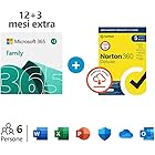 Microsoft 365 Family – Fino a 6 persone - Per PC/Mac/tablet/cellulari Abbonamento di 12 + 3 mesi - codice via email + Norton 