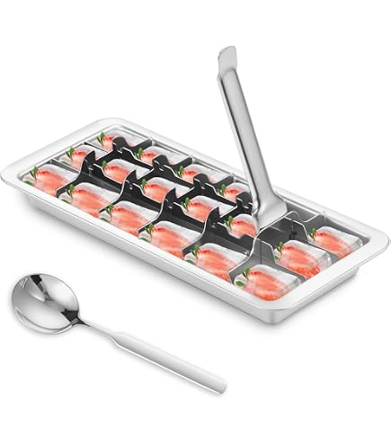 Vassoio per cubetti di ghiaccio in acciaio inox, contenitore per cubetti di ghiaccio per congelatore, stampo per cubetti di ghiaccio, facile da rimuovere per cocktail e whisky