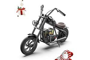 HYPER GOGO Kids Electric Motorbike, 24V 5.2Ah Battery Powered Ride on Motorcycle with 12'x3' Tires, 5/8/10 mph Speed Modes, 12KM Top Range, Children Dirt Motorbike for Kids Age 3+