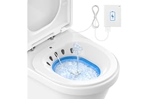 Aiaoxo Bagno elettrico pieghevole per WC con balsamo, bidet per WC, vasca da bagno portatile per il trattamento delle emorroidi, cura del letto settimanale, donne incinte e anziani