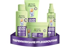 ‎GARNIER Garnier Feuchtigkeitsauffüllendes Haarpflege-Set für alle Arten von Locken, Repariert & revitalisiert, Pre-Shampoo, Shampoo, Haarmaske, Spray, Vegan, Ohne Silikone, Fructis Locken Methode, 4-teilig