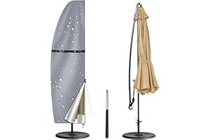 MI CASA Sonnenschirm Schutzhülle, Sonnenschirmhülle Schutzhülle für Sonnenschirm 2 bis 3 M, Ampelschirm Schutzhülle Ampelschirm Hülle Gartenschirm Abdeckung, Wasserdiht und UV-Anti (205x25x57/48cm)