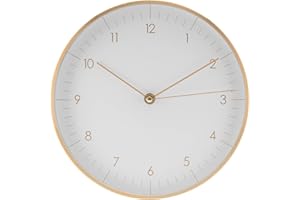 LUUK LIFESTYLE Orologio da parete al quarzo con movimento silenzioso e senza ticchettii, design nordico, rotondo, bianco