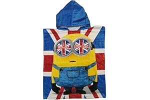 Oficial Minions British Invasion King Bob Union Jack - Poncho de toalla con capucha