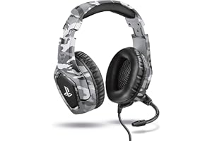 Trust GXT 488 Forze-G Gaming Headset - Officiellt licensierat för PlayStation - Headset med vikbar mikrofon för PS4 och PS5, In-Line Volymkontroll, Mjuka öronkuddar, 1.2m kabel