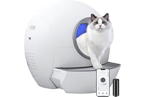 Amicura Litiere Chat Autonettoyante, Bac à Litière Autonettoyante avec Contrôle APP, 60L Capacité Extra-Large Litiere Fermée Auto Nettoyante pour Plusieurs Chats Lapin