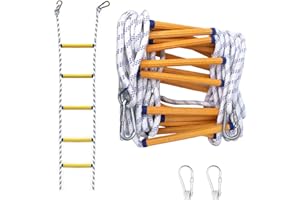 RATSTONE Scala Antincendio 15m,Scaletta Di Salvataggio Con Moschettoni,Scala Antincendio Ignifuga Per Uso In Emergenza,Portatile Di Emergenza,Per Case Di 3-6 Piani,Balconi e Ringhiere,Carico Fino a 200 Kg.