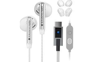 KZA COUSTICS KZ Duet In Ear-hörlurskabel, spelhörlurar, HiFi ljudhörlurar, dubbel dynamisk drivrutin, brusreducerande mikrofon, 120 cm silverpläterad kabel (typ C