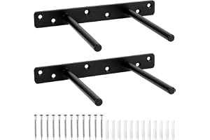 QWORK® 2 st osynliga hyllfästen – 150 mm – svävande hyllfästen i massivt järn för väggmontering, dekoration, skåpmöbler