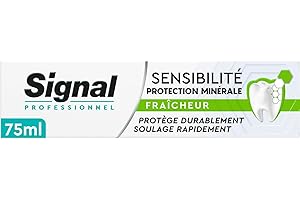 SIGNAL – Professionnel Dentifrice Sensibilité Protection minérale Fraîcheur – 88% d’ingrédients d’origine naturelle - Tube 75ml