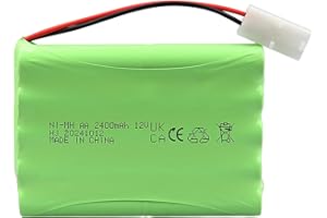 MXJFYY 12V 2400mAh NI-MH Rechargeable Battery with KET 2P Connection, AA RC Battery for Remote Control Toys and Power Tools, Construction truck, Dump Truck and Climbing Vehicle