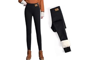 CheChury Leggings Termici da Donna Collant con Interno in Pile Donna Sport Pantaloni Casual Caldi Elasticizzato Collant a Vita Alta Autunno e Inverno Pantaloni Jogger in Pile Pantaloni de Tuta