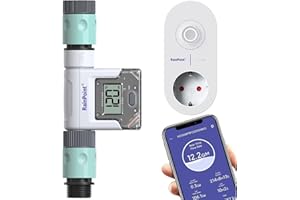‎RAINPOINT RAINPOINT Wasserzähler WLAN mit WiFi Hub, Praktischer Wasseruhr für Gartenschlauch, 4 Modi zur Kontrolle des Wasserverbrauchs, Durchflussmesser für Wasserhahn/Verbrauchsgerät