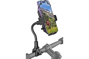 woleyi Soporte Movil Bicicleta, Soporte Teléfono Moto de Cuello de Cisne [Flexible Duradero] Porta Universal Manillar Scooter Patinete para iPhone 15 Pro MAX 14 13, Samsung, movils de 4-7"