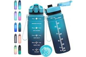 Expansea Trinkflasche 1L/500ml/ 700ml/1500ml Sportflasche, BPA-frei Tritan Trinkflasche Sport Auslaufsicher mit Zeitmarkierung - Wasserflasche für Fitness, Fahrrad, Outdoor, Yoga, Gym, Schule