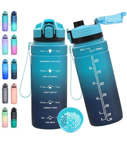 BLUEPOLAR Wasserflasche Mit Zeitmarkierung – 900 Ml, BPA-frei, Auslaufsicher, Mattiertes Tritan