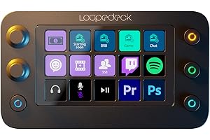 Loupedeck Live S - La Console pour la productivité de Bureau, Le Streaming et la Production de Contenu avec des Boutons à écran tactile LED, des cadrans et des Boutons RVB, Fonctionne avec PC et Mac.