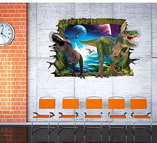 3D Dinosaurier Wandsticker Wandtattoo Wandbilder Aufkleber selbstklebend für Kinderzimmer und Dino Fans