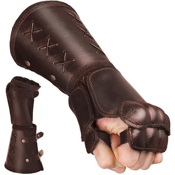 Guanti Da Cavaliere In Pelle Artificiale - Costume Medievale, Regolabili, Perfetti Per Cosplay, Halloween E Feste A Tema