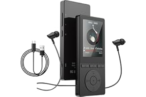 AIANDCC 64GB MP3 Player with Bluetooth 5.3, Music Player with HiFi Sound for Sports Runners, 2.4" Screen MP3 Player Built in HD Speaker Voice Recorder E-Book, Expanded Up to 128GB, Earphone Included