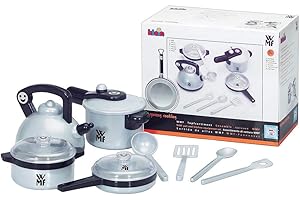 Theo Klein 9430 Zestaw kuchenny WMF | Zestaw 9 elementów | W zestawie naczynia i sztućce | Zabawka przeznaczona dla dzieci powyżej 3. roku życia
