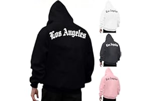 KOG Los Angeles Hoodie Herren Backprint Sweatshirt mit Kapuze Mode Motiv Hoodies Warme Bekleidung Teenager Streetwear Oberteil Winter Junge 2025 Kapuzenpullover Grafik Regular Baumwolle Pullover