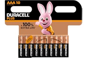 Duracell Plus AAA Micro Alkaline-Batterien, 1.5V LR03 MN2400, 10er-Pack, 163584