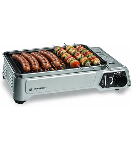 Kemper - Draagbare gasbarbecue, 1900 W, anti-aanbakrooster 8 Kemper - Draagbare gasbarbecue, 1900 W, anti-aanbakrooster 8