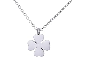 Morella Collar Mujeres con Colgante de Acero Inoxidable Plateado en Bolsa de Terciopelo