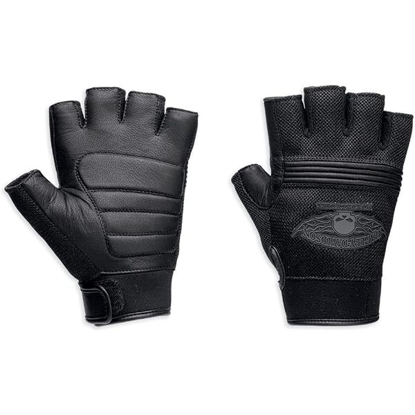HARLEY-DAVIDSON Winged Skull Fingerless Freizeit Handschuhe Auto & Motorrad