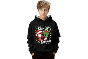 DASHADAO 67 Christmas Jumper Funny Xmas Jumpers 67 Kids Hoodies Santa Says Six Seven Boys Girls Holiday Essential Hoodies 6 7 Meme Kid Ugly Christmas Jumpers Hooded Sweatshirts Long Sleeve Tops Pink Hoodie UK
