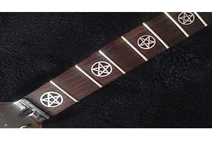 GUITARCUSTOM Pentagram death Metal Fret Markers Stickers Inlay Guitarra & Bass Pegatinas Diapason Guitarra (plata)