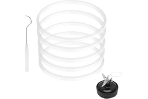 FEILIFAN 5 Paquete de goma Juntas sello de reemplazo Blanco O-Ring para Nutri Ninja Pro reemplazo Fit Blender Para Ninja BL610 1000w BL660 1100w BL770 1500w BL663 BL740 BL773CO BL780 (3,13 pulgadas juntas)