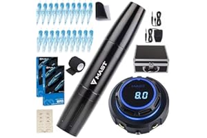 MAST TATTOO Mast kit tatuar Mast Magic Tattoo Pen Machine Interchangeable 2.0mm and 3.0mm Stroke Rotary máquina tatuaje Tattoo Power Supply agujas tatuaje Completo kit tatuar