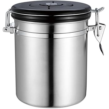 NHSUNRAY Groß 1.8L Edelstahl Kaffeedosen für 500g Kaffeebohnen, Tee